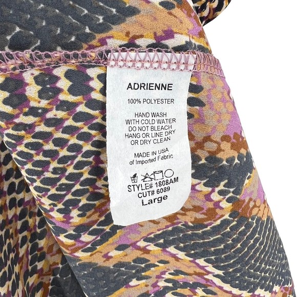 Pants Store Kimono Top Large Women's V-Neck Snake Animal Print Sheer Tunic Multi - Picture 7 of 7